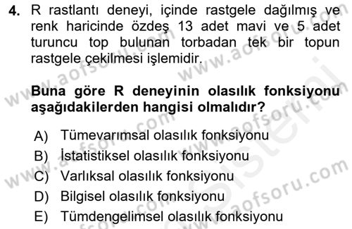 Bilim Felsefesi Dersi 2018 - 2019 Yılı (Final) Dönem Sonu Sınav Soruları 4. Soru