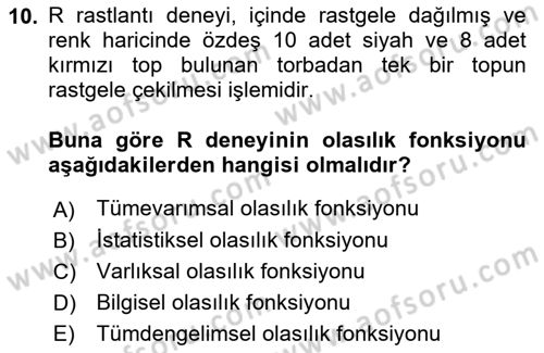 Bilim Felsefesi Dersi 2018 - 2019 Yılı Yaz Okulu Sınav Soruları 10. Soru