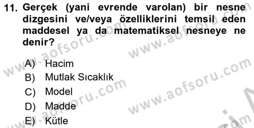 Bilim Felsefesi Dersi 2018 - 2019 Yılı Yaz Okulu Sınav Soruları 11. Soru