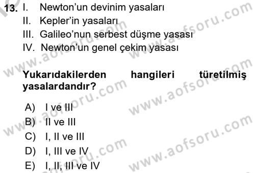 Bilim Felsefesi Dersi 2018 - 2019 Yılı Yaz Okulu Sınav Soruları 13. Soru