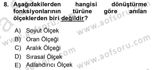 Bilim Felsefesi Dersi Ara Sınavı Deneme Sınav Soruları 8. Soru