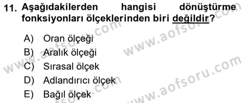 Bilim Felsefesi Dersi Ara Sınavı Deneme Sınav Soruları 11. Soru