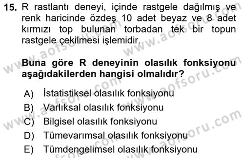 Bilim Felsefesi Dersi 2022 - 2023 Yılı (Vize) Ara Sınav Soruları 15. Soru