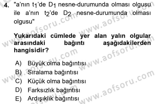 Bilim Felsefesi Dersi 2022 - 2023 Yılı (Final) Dönem Sonu Sınav Soruları 4. Soru