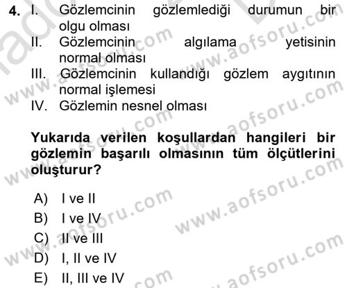Bilim Felsefesi Dersi 2023 - 2024 Yılı (Final) Dönem Sonu Sınav Soruları 4. Soru