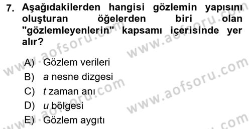 Bilim Felsefesi Dersi 2023 - 2024 Yılı Yaz Okulu Sınav Soruları 7. Soru