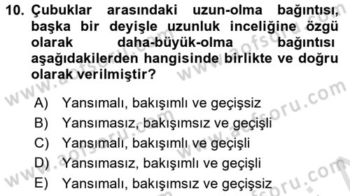 Bilim Felsefesi Dersi Ara Sınavı Deneme Sınav Soruları 10. Soru