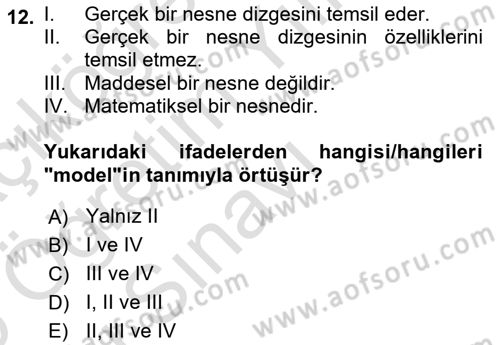 Bilim Felsefesi Dersi 2024 - 2025 Yılı Yaz Okulu Sınav Soruları 12. Soru