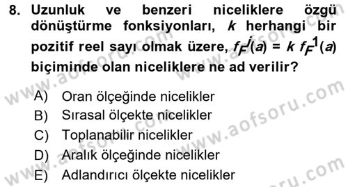 Bilim Felsefesi Dersi 2024 - 2025 Yılı Yaz Okulu Sınav Soruları 8. Soru
