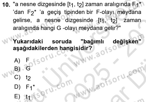 Bilim Felsefesi Dersi 2025 - 2026 Yılı (Vize) Ara Sınav Soruları 10. Soru