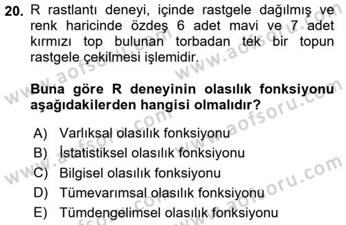 Bilim Felsefesi Dersi 2025 - 2026 Yılı (Vize) Ara Sınav Soruları 20. Soru