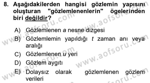 Bilim Felsefesi Dersi 2025 - 2026 Yılı (Vize) Ara Sınav Soruları 8. Soru