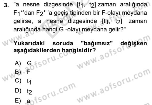 Bilim Felsefesi Dersi 2025 - 2026 Yılı (Final) Dönem Sonu Sınav Soruları 3. Soru
