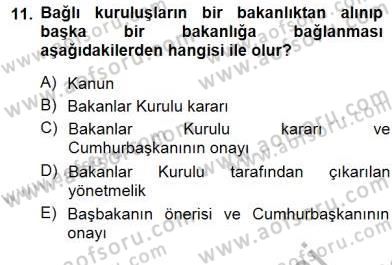 Yurttaşlık ve Çevre Bilgisi Dersi 2012 - 2013 Yılı (Final) Dönem Sonu Sınav Soruları 11. Soru