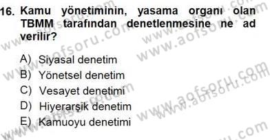 Yurttaşlık ve Çevre Bilgisi Dersi 2012 - 2013 Yılı (Final) Dönem Sonu Sınav Soruları 16. Soru