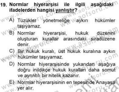 Yurttaşlık ve Çevre Bilgisi Dersi 2012 - 2013 Yılı (Final) Dönem Sonu Sınav Soruları 19. Soru