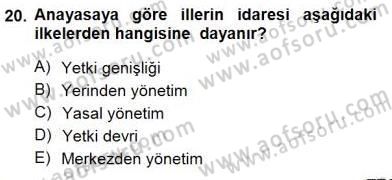 Yurttaşlık ve Çevre Bilgisi Dersi 2012 - 2013 Yılı (Final) Dönem Sonu Sınav Soruları 20. Soru