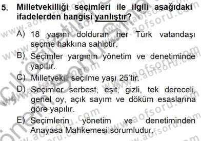 Yurttaşlık ve Çevre Bilgisi Dersi 2012 - 2013 Yılı (Final) Dönem Sonu Sınav Soruları 5. Soru