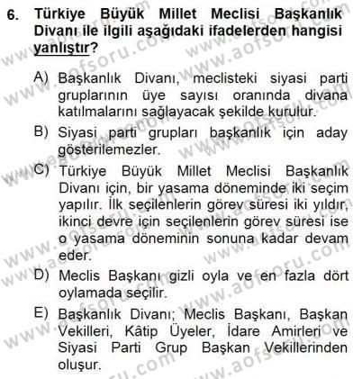 Yurttaşlık ve Çevre Bilgisi Dersi 2012 - 2013 Yılı (Final) Dönem Sonu Sınav Soruları 6. Soru