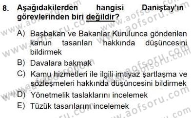 Yurttaşlık ve Çevre Bilgisi Dersi 2012 - 2013 Yılı (Final) Dönem Sonu Sınav Soruları 8. Soru