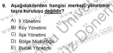 Yurttaşlık ve Çevre Bilgisi Dersi 2012 - 2013 Yılı (Final) Dönem Sonu Sınav Soruları 9. Soru