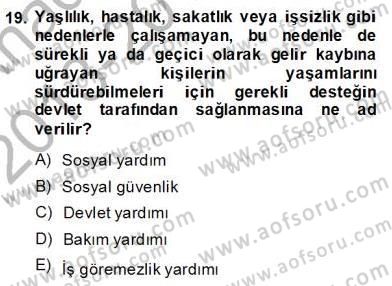 Yurttaşlık ve Çevre Bilgisi Dersi 2013 - 2014 Yılı (Vize) Ara Sınav Soruları 19. Soru