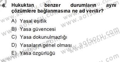 Yurttaşlık ve Çevre Bilgisi Dersi Ara Sınavı Deneme Sınav Soruları 6. Soru