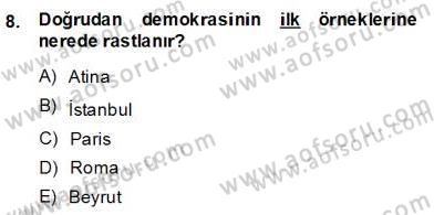 Yurttaşlık ve Çevre Bilgisi Dersi 2013 - 2014 Yılı (Vize) Ara Sınav Soruları 8. Soru