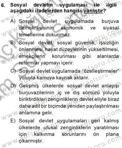 Yurttaşlık ve Çevre Bilgisi Dersi 2013 - 2014 Yılı (Final) Dönem Sonu Sınav Soruları 6. Soru