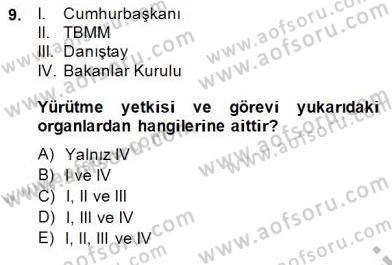 Yurttaşlık ve Çevre Bilgisi Dersi 2013 - 2014 Yılı (Final) Dönem Sonu Sınav Soruları 9. Soru