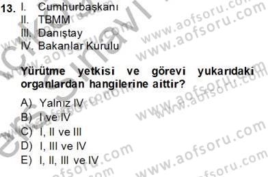 Yurttaşlık ve Çevre Bilgisi Dersi 2013 - 2014 Yılı Tek Ders Sınav Soruları 13. Soru