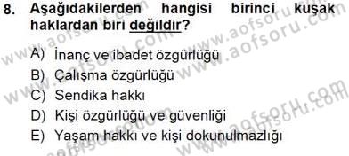 Yurttaşlık ve Çevre Bilgisi Dersi 2013 - 2014 Yılı Tek Ders Sınav Soruları 8. Soru