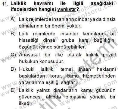 Yurttaşlık ve Çevre Bilgisi Dersi Ara Sınavı Deneme Sınav Soruları 11. Soru