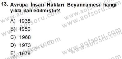 Yurttaşlık ve Çevre Bilgisi Dersi Ara Sınavı Deneme Sınav Soruları 13. Soru