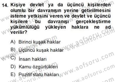 Yurttaşlık ve Çevre Bilgisi Dersi Ara Sınavı Deneme Sınav Soruları 14. Soru