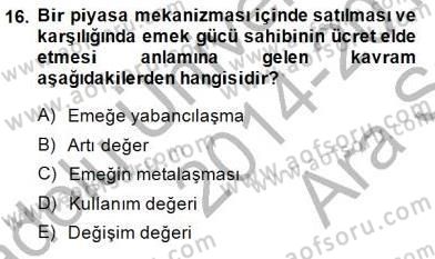 Yurttaşlık ve Çevre Bilgisi Dersi Ara Sınavı Deneme Sınav Soruları 16. Soru