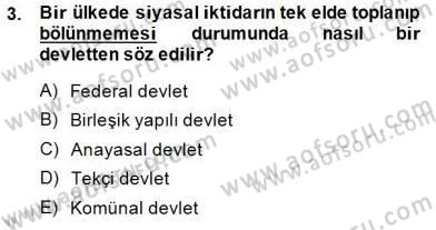 Yurttaşlık ve Çevre Bilgisi Dersi Ara Sınavı Deneme Sınav Soruları 3. Soru