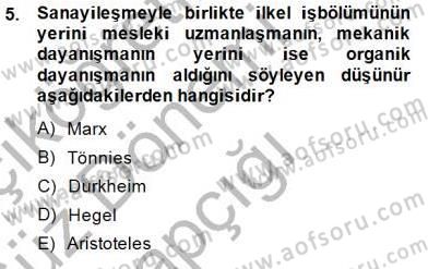 Yurttaşlık ve Çevre Bilgisi Dersi 2014 - 2015 Yılı (Vize) Ara Sınav Soruları 5. Soru