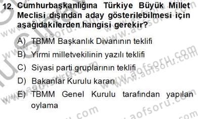 Yurttaşlık ve Çevre Bilgisi Dersi 2014 - 2015 Yılı (Final) Dönem Sonu Sınav Soruları 12. Soru