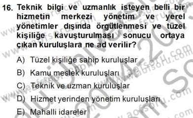 Yurttaşlık ve Çevre Bilgisi Dersi 2014 - 2015 Yılı (Final) Dönem Sonu Sınav Soruları 16. Soru