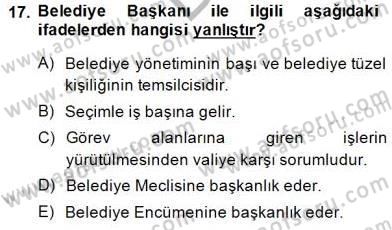 Yurttaşlık ve Çevre Bilgisi Dersi 2014 - 2015 Yılı (Final) Dönem Sonu Sınav Soruları 17. Soru