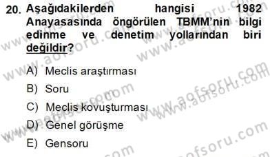 Yurttaşlık ve Çevre Bilgisi Dersi 2014 - 2015 Yılı (Final) Dönem Sonu Sınav Soruları 20. Soru