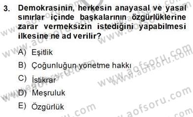 Yurttaşlık ve Çevre Bilgisi Dersi 2014 - 2015 Yılı (Final) Dönem Sonu Sınav Soruları 3. Soru
