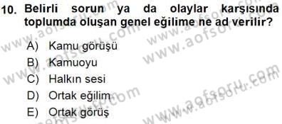 Yurttaşlık ve Çevre Bilgisi Dersi Ara Sınavı Deneme Sınav Soruları 10. Soru