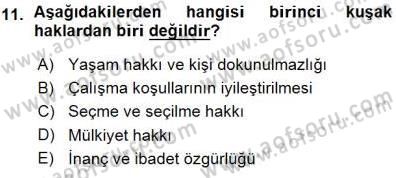 Yurttaşlık ve Çevre Bilgisi Dersi 2015 - 2016 Yılı (Vize) Ara Sınav Soruları 11. Soru