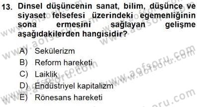 Yurttaşlık ve Çevre Bilgisi Dersi Ara Sınavı Deneme Sınav Soruları 13. Soru