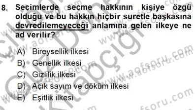 Yurttaşlık ve Çevre Bilgisi Dersi 2015 - 2016 Yılı (Vize) Ara Sınav Soruları 8. Soru