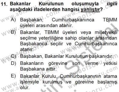 Yurttaşlık ve Çevre Bilgisi Dersi 2015 - 2016 Yılı (Final) Dönem Sonu Sınav Soruları 11. Soru