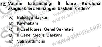 Yurttaşlık ve Çevre Bilgisi Dersi 2015 - 2016 Yılı (Final) Dönem Sonu Sınav Soruları 12. Soru