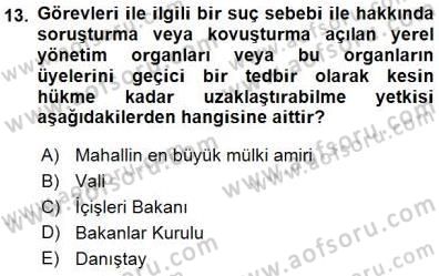 Yurttaşlık ve Çevre Bilgisi Dersi 2015 - 2016 Yılı (Final) Dönem Sonu Sınav Soruları 13. Soru